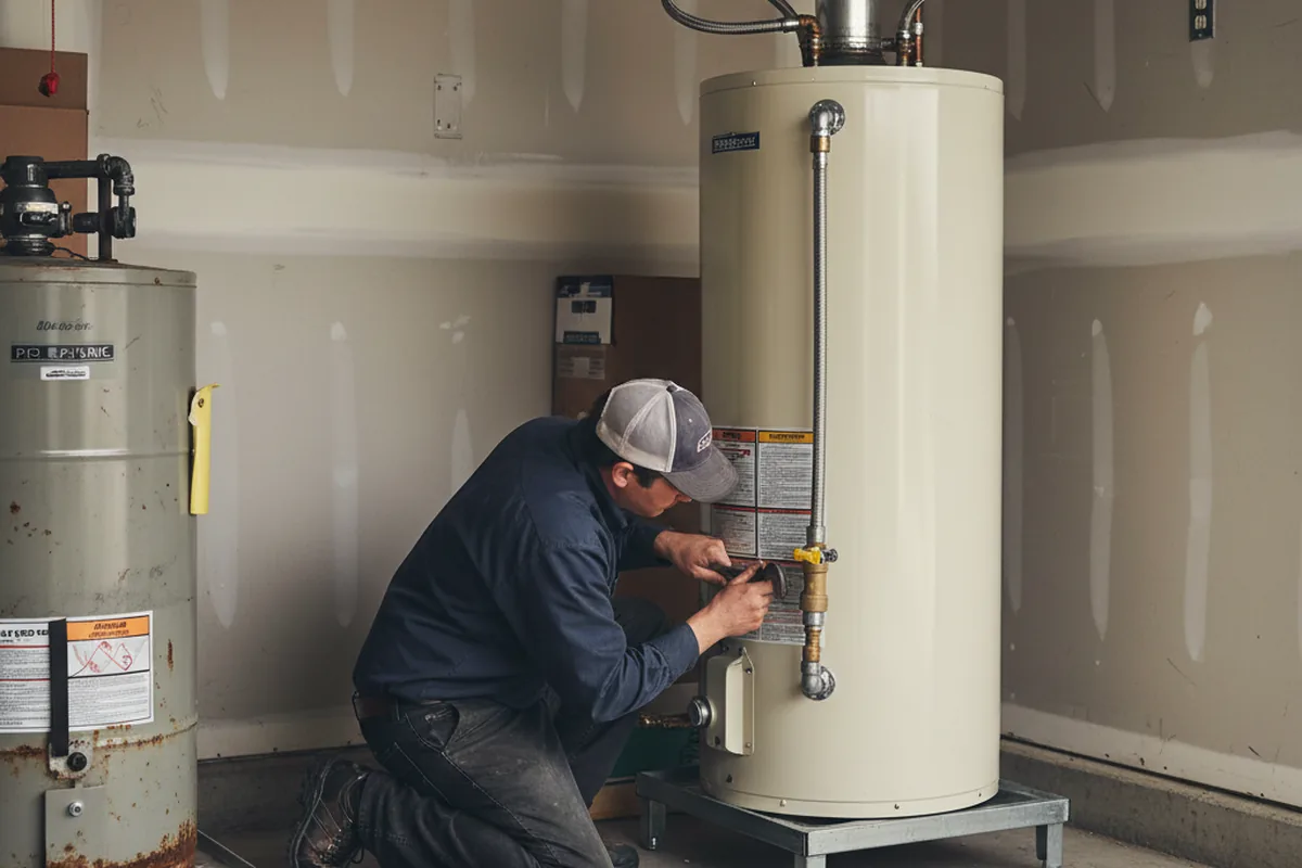 Water heater and shutoff valve replacement in Trivoli