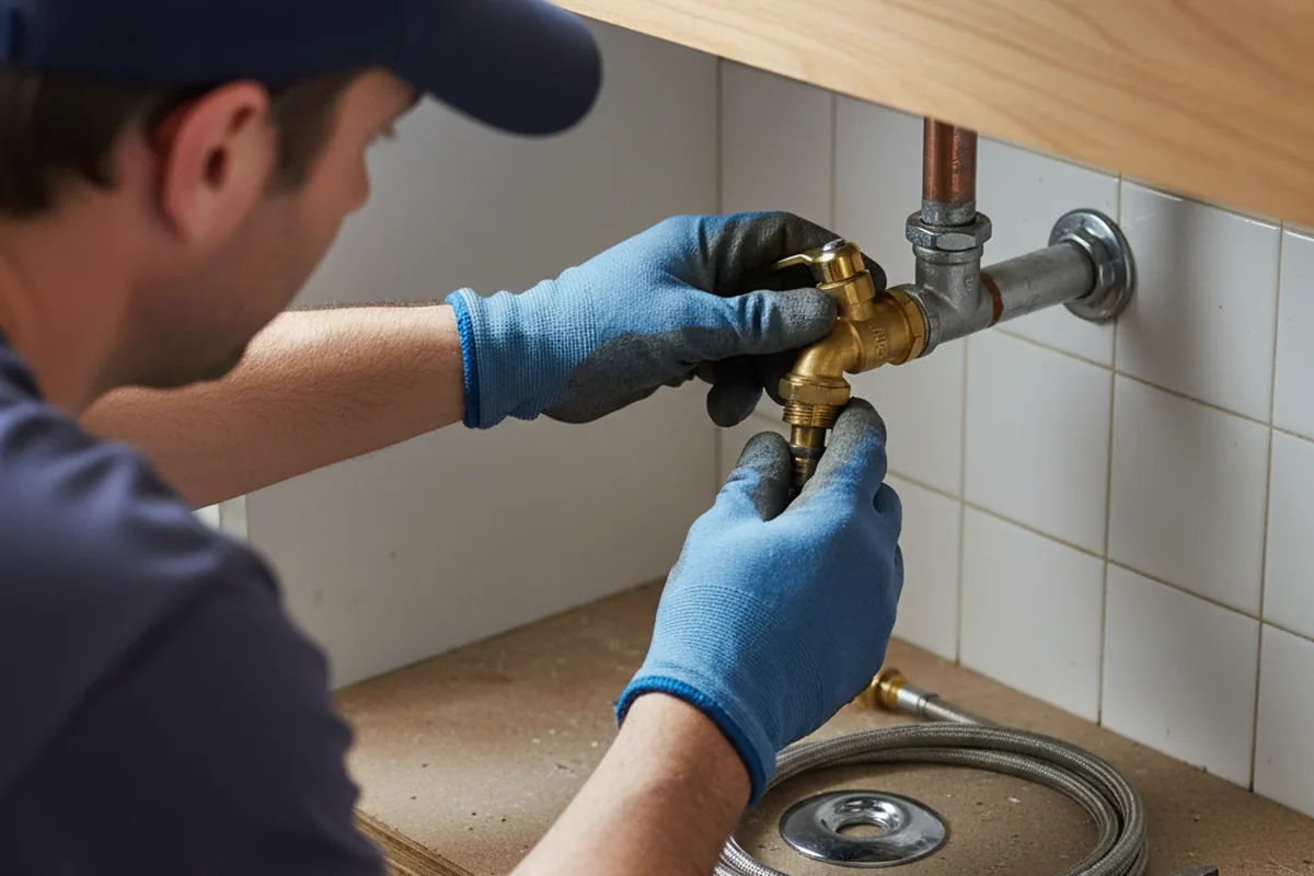 Shutoff valve and fitting work during Emergency Plumbing in Trivoli